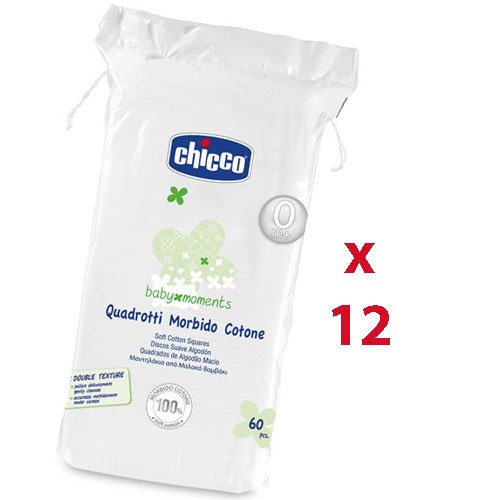 Chicco Quadrotti morbido cotone 720pz (60x12confezioni) - Ilgrandebazar
