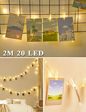 Carica l&#39;immagine nel visualizzatore di Gallery, Luci Per Foto,Cshare 2M 20LED 20 Crystal Photo Clips Lucine Led Decorative 2m