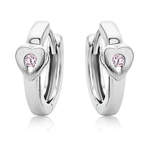 Miore Orecchino per Bambina Cerchio Argento 925 Cuore - Ilgrandebazar