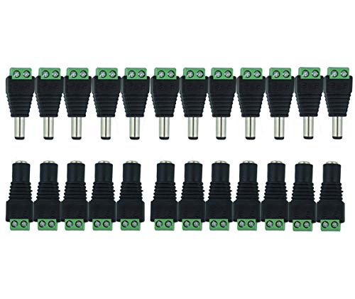 MZMing [12 Paia] 12V Maschio Femmina Connettori Elettrici DC Adattatore...
