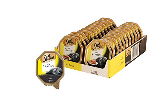 Sheba Paté Classics, Cibo per Gatto con Pollo, 85g - 22 Vaschette