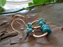 Carica l&#39;immagine nel visualizzatore di Gallery, ✿ ANELLO PICCOLO IN ORO E PIETRO TURCHESE PIETRE RONDELLE - ORECCHINI ✿...