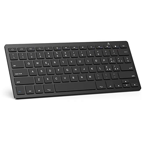 OMOTON Tastiera Bluetooth per Android, Compatibile con Samsung o Huawei Nera