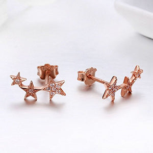 Orecchini in argento sterling 925, Oro rosa Stile delle stelle Rose