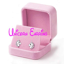 Carica l&#39;immagine nel visualizzatore di Gallery, Orecchini unicorno per ragazze, Rosa Argento 925 a bottone...