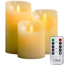 Carica l&#39;immagine nel visualizzatore di Gallery, Candele senza fiamma, Φ 8CM x H 10cm/12CM/15CM Set di 3 3 Pack Avorio - Ilgrandebazar