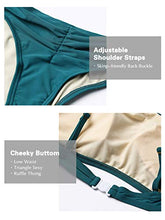 Carica l'immagine nel visualizzatore di Gallery, Costume da Bagno Donna Due Pezzi Costumi Mare Swimwear Push M, Verde Scuro - Ilgrandebazar
