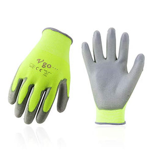 Vgo,15 paia, guanti da lavoro e giardinaggio in PU, giardino, 10/XL
