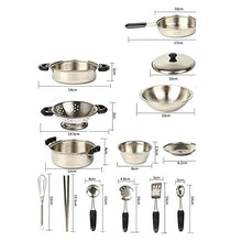 Carica l&#39;immagine nel visualizzatore di Gallery, Giocattoli per Pentole Cucina Bambini, in Acciaio...