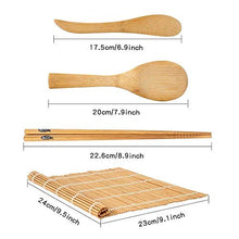 Carica l&#39;immagine nel visualizzatore di Gallery, Kit per fare sushi in bambù, 9 pezzi, tappetino arrotolare il sushi,...