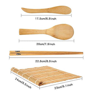 Kit per fare sushi in bambù, 9 pezzi, tappetino arrotolare il sushi,...