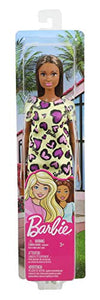 Barbie- Bambola Castana con Abito Giallo Cuoricini Viola Giocattolo per... - Ilgrandebazar