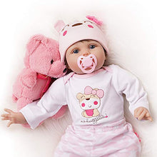 Carica l&#39;immagine nel visualizzatore di Gallery, Bambola Reborn Ragazza Bambina Femmina Silicone Vinile Vestiti Bianco e Rosa - Ilgrandebazar