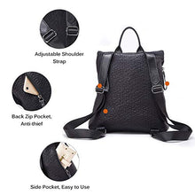 Carica l&#39;immagine nel visualizzatore di Gallery, Zaino moda, JOSEKO zaino in pelle Borse a zainetto con borsa a spalla Nero