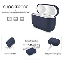 Carica l&#39;immagine nel visualizzatore di Gallery, Miracase - Custodia protettiva in silicone per Airpods Pro, triplo Blu navy.