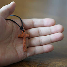 Carica l&#39;immagine nel visualizzatore di Gallery, Collana Con Pendente a Croce in Legno di Pero Rosso Per Uomo Donna Bambino... - Ilgrandebazar