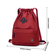 Carica l&#39;immagine nel visualizzatore di Gallery, Risefit - Borsa con coulisse in polietilene, impermeabile, da Burgundy