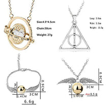 Carica l&#39;immagine nel visualizzatore di Gallery, PPX 4 Pezzi Harry Potter Collana Set Time Turner Doni della Morte Boccino...