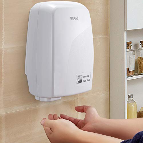 BAKAJI Asciugamani Automatico Elettrico Hotel Asciuga Mani ad Aria 1000 Watt - Ilgrandebazar