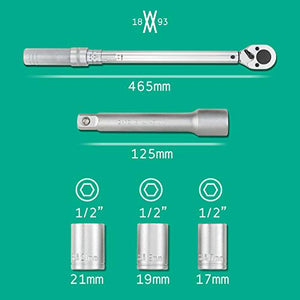 Set chiave dinamometrica con prolunga e bussole da 17, 19, 21 mm WIESEMANN... - Ilgrandebazar