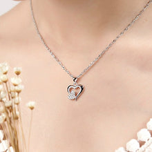Carica l&#39;immagine nel visualizzatore di Gallery, Gilind Collana Argento 925 Cuore e orecchini set per le donne + Double Heart - Ilgrandebazar