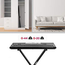 Carica l&#39;immagine nel visualizzatore di Gallery, Duronic KS2B Supporto tastiera musicale con cinghie di sicurezza – Nero - Ilgrandebazar