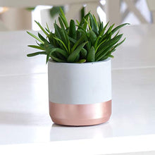 Carica l&#39;immagine nel visualizzatore di Gallery, Atelier Ideco - Rotonda Grigia Coperta E Rosegold Vaso Di Fiori Cemento,... - Ilgrandebazar