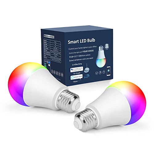 Lampadina Smart, Boxlood Lampadine Alexa WiFi 7W E27 A60 Lampada 2Pezzi