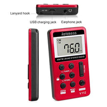 Carica l'immagine nel visualizzatore di Gallery, Retekess V112 Mini Radio Portatile AM FM Ricevitore Personale con Rosso