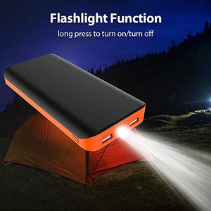 Powerbank 25000mAh, Power Bank Ricarica Rapida, Caricabatterie nero arancione