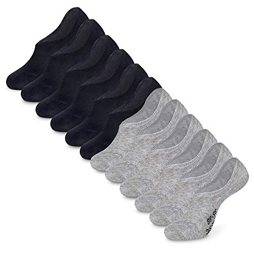 YouShow Set da 12 Paia Fantasmini Donna Uomo in 43 - 46, 6x Nero + Grigio - Ilgrandebazar