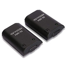 Carica l&#39;immagine nel visualizzatore di Gallery, Xbox 360 Batteria, OSAN 2 Pz 4800mAh Batteria Ricaricabile + Cavo USB nero