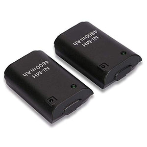Xbox 360 Batteria, OSAN 2 Pz 4800mAh Batteria Ricaricabile + Cavo USB nero