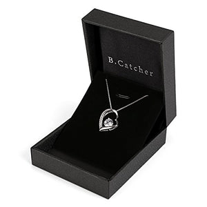 B.Catcher collana in argento con pendente a cuore d'argento e zircone cubico - Ilgrandebazar