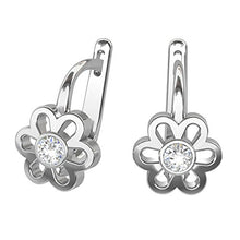 Carica l&#39;immagine nel visualizzatore di Gallery, butterfly Bambine Ragazze Orecchini Argento Vero Swarovski Elements Chiaro