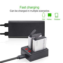 Carica l'immagine nel visualizzatore di Gallery, Action Camera Batteria, 3.7V 1350mAh 4.995Wh ricaricabile Batterie (2 pezzi) con doppio caricatore, compatibile con AKASO EK7000/Dragon Touch/EKEN/Crosstour/Campark/APEMAN/Victure/SJ4000/PG1050