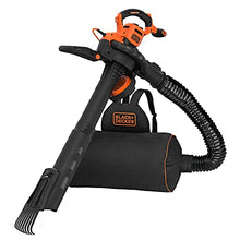 Carica l'immagine nel visualizzatore di Gallery, Black+Decker Beblv301 Soffiatore Elettrico, Trituratore, Aspiratore Foglie Capacità Di Raccolta 72 Litri, 3000 W, Nero Arancione, ‎64 x 39 x 44 cm; 6 Kg