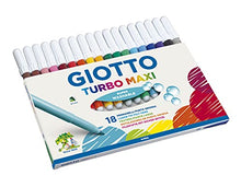 Carica l&#39;immagine nel visualizzatore di Gallery, Giotto Turbo Maxi F076300, Pennarelli, Punta Larga da 5mm, Confezione da 18