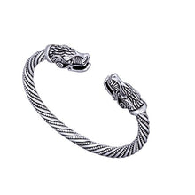 Carica l&#39;immagine nel visualizzatore di Gallery, fishhook Vintage Viking Pagan lupo testa vite metallo Antique Silver