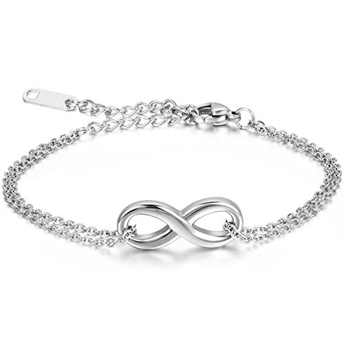 JewelryWe Gioielli Bracciale da Uomo Donna, Infinito Acciaio Donna - Ilgrandebazar