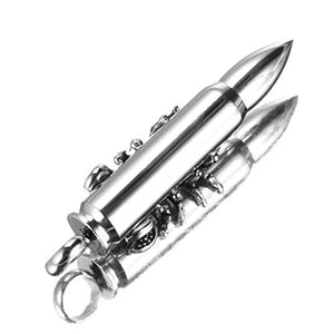 LOPEZ KENT Punk Mens Stainless Steel US Army Scorpion Bullet Pendant Argento - Ilgrandebazar