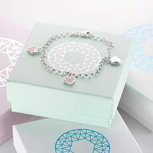 Carica l&#39;immagine nel visualizzatore di Gallery, MATERIA - Bracciale in argento 925 per bambina con cuore rosa smaltato 16 cm... - Ilgrandebazar