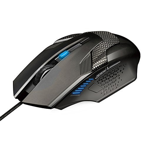 TECKNET Mouse Gaming, Raptor da Gioco USB Ottico, 3200 DPI con 1, Nero