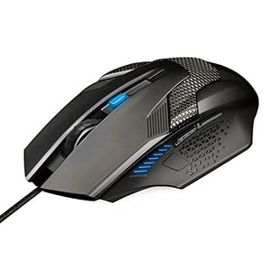 TECKNET Mouse Gaming, Raptor da Gioco USB Ottico, 3200 DPI con 1, Nero