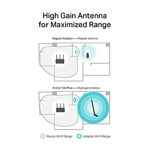 TP-Link Archer T2U Plus Alto Guadagno Adattatore USB Scheda di High Gain - Ilgrandebazar