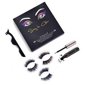 Ciglia Magnetiche con Eyeliner Magnetico Kit, 3D Finte Colorate...