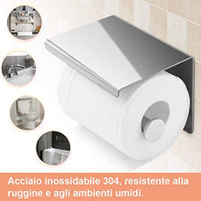 Carica l&#39;immagine nel visualizzatore di Gallery, Yissvic Porta Carta Igienica Portarotolo Acciaio Inox 304 Installazione...