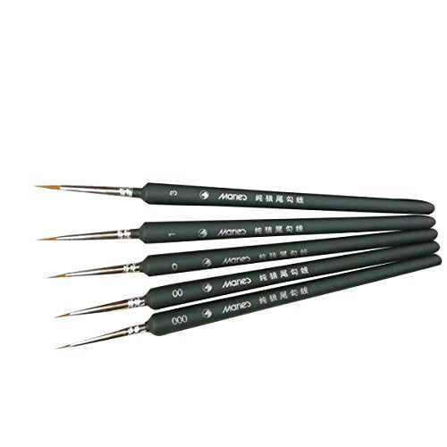 ULTNICE 5pcs Fine Detail Set di pennelli per pittura a punta fine Art Paint...