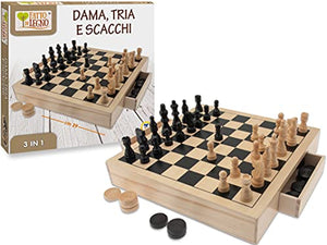 Teorema 40500 - Dama, Scacchi e Tria, Legno