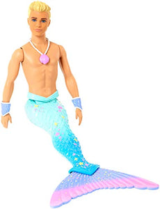 Barbie Ken Tritone dei Mari, Bambola Bionda con Coda, Giocattolo per Bambini...